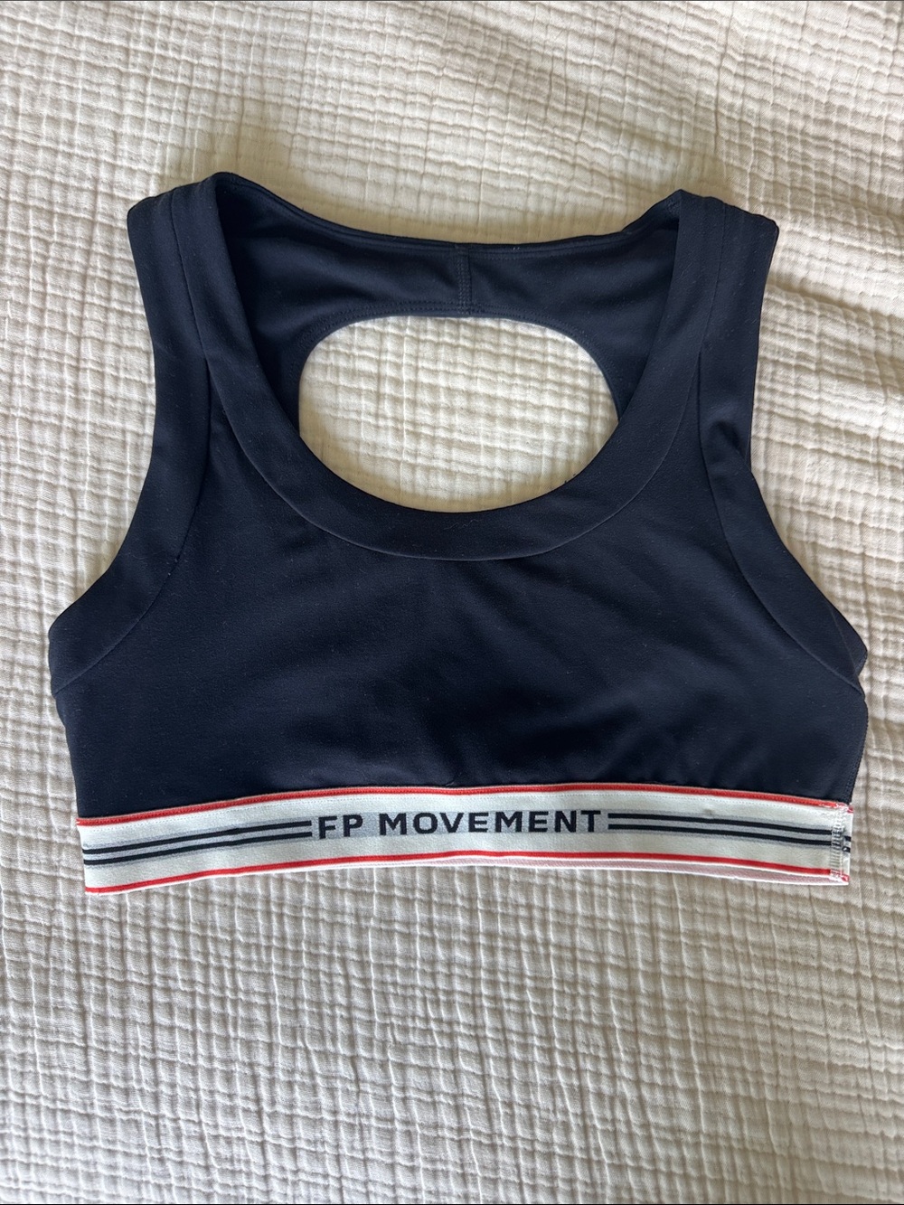 Free People Movement Ringer Black Sports Bra with Branded Elastic